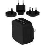 StarTech.com Travel USB Wall Charger? 4 Port? Black? Universal Travel Adapter? International Power Adapter? USB Charger
