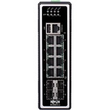 Eaton Tripp Lite Series 8-Port Managed Industrial Gigabit Ethernet Switch - Layer 2, 10/100/1000 Mbps, 4 GbE SFP Ports, -40° to 75°C, DIN Mount, TAA