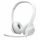 Logitech H390 USB-A Computer Headset - Stereo - USB Type A - Wired - 32 Ohm - 20 Hz to 20 kHz - Over-the-head - Binaural - Circumaural - 6.23 ft Cable - Noise Cancelling, Bi-directional Microphone - Off White