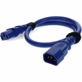 AddOn 2m C13 Female to C14 Male 18AWG 100-250V at 10A Blue Power Cable