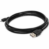 AddOn 6in USB A 2.0 Male to Micro-USB B 2.0 Male Black Cable