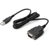 HP USB to Serial Port Adapter - 3.94 ft Serial/USB Data Transfer Cable for PC, Desktop Computer - First End: 1 x USB 3.0 Type A - Male - Second End: 1 x 9-pin DB-9 RS-232 Serial - Female - Black