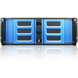 iStarUSA D Storm D-406SE-B6SA System Cabinet - Rack-mountable - Black, Blue, Blue - Aluminum, Zinc-coated Steel - 4U - 12 x Bay - ATX, Micro ATX Motherboard Supported - 2 x Fan(s) Supported - 2 x External 5.25" Bay - 8 x External 3.5" Bay - 2 x Internal 3.5" Bay - 7x Slot(s) - 2 x USB(s)