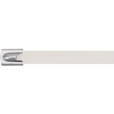 Panduit Pan-Steel Cable Tie - Cable Tie - White - 250 lb Loop Tensile - 14.30" Length - Polyester, Stainless Steel - 50 Pack