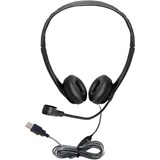 Hamilton Buhl Personal-Size USB Multimedia Headset with Steel-Reinforced Gooseneck Mic - Stereo - USB - Wired - 32 Ohm - 50 Hz to 20 kHz - On-ear - Binaural - Ear-cup - 5 ft Cable - Omni-directional Microphone - Black