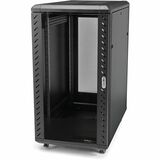 StarTech.com 4-Post 25U Server Rack Cabinet, 19" Data Rack Cabinet for Computer / IT Equipment, Home Network Rack, Half Height Server Rack - 4-Post 25U 19" server rack enclosure w/ adjustable mounting depth - EIA/ECA-310-E Compliant - 25U data cabinet ships flat-packed - 46.6in (118,3cm) in height; 1764lb (800kg) weight capacity - Lockable & removable door; Vented top allowing airflow