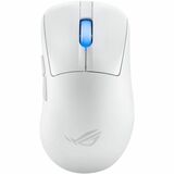 Asus ROG Keris II Ace Gaming Mouse - Optical - Cable/Wireless - Bluetooth/Radio Frequency - 2.40 GHz - Rechargeable - Moonlight White - USB 2.0 - 42000 dpi - Scroll Wheel - Right-handed - 4.5 Day Battery Run Time - 1