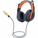 Logitech Zone Learn Headset - Stereo - USB Type C - Wired - On-ear - Binaural - Circumaural - 4.30 ft Cable - Omni-directional Microphone - Noise Canceling - Classic Blue