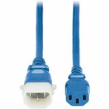 Eaton Tripp Lite Series PDU Power Cords, C13 to P-Lock C14 - Heavy-Duty, 15A, 250V, 14 AWG, 2 ft. (0.6 m), Blue, 6 Pack
