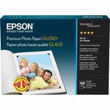 Epson Premium Photo Paper - 92 Brightness - 97% Opacity - 4" x 6" - 68 lb Basis Weight - High Gloss - White - 100 / Pack