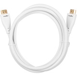 Rocstor Premium HDMI Cable with Ethernet - 4K/60Hz - 6 ft HDMI A/V Cable for HDTV, Cable Box, Satellite Receiver, Blu-ray Player, Computer, Projector, Gaming Console, Flat Panel Display, Monitor, Home Theater System, Audio/Video Device - First End: 1 x 19-pin HDMI 2.0 Digital Audio/Video - Male - Second End: 1 x 19-pin HDMI 2.0 Digital Audio/Video - Male - 18 Gbit/s - Supports up to 3840 x 2160 - Shielding - Gold Plated Connector - 28 AWG - White