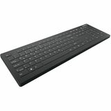 CHERRY AK-C8112 Keyboard - Wireless Connectivity - RF - 33 ft - 2.40 GHz - USB Type A Interface - 105 Key(s) - Spanish - Silicone - Membrane/Scissor Keyswitch - AAA Battery Size Supported - Black