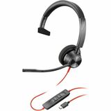 Poly Blackwire 3310 Monaural USB-C Headset + USBC/A Adapter