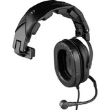 RTS HR-1 Single-Sided Headset with Flexible Dynamic Boom Mic - Mono - XLR - Wired - 300 Ohm - 100 Hz to 3 kHz - Over-the-head - Monaural - Circumaural - 5 ft Cable - Noise Canceling - Black