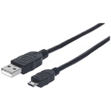Manhattan Hi-Speed USB 2.0 A Male to Micro-B Male Device Cable, 10 ft, Black