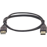 Kramer USB 2.0 A (M) to A (M) Cable - 6 ft USB Data Transfer Cable for Scanner, Computer, Peripheral Device, Printer, Camera, Keyboard, Microphone - First End: 1 x USB 2.0 Type A - Male - Second End: 1 x USB 2.0 Type A - Male - 480 Mbit/s - Shielding - 28 AWG - Gray