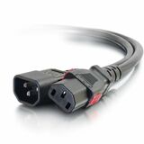 C2G 2ft (0.6m) Locking C14 to C13 10A 250V Power Cord (TAA Compliant) - Black