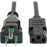 Eaton Tripp Lite Series Hospital-Grade Power Cord, NEMA 5-15P to C13 - Green Dot, 10A, 125V, 18 AWG, 10 ft. (3.05 m), Black