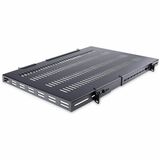 StarTech.com 1U 4-Post 19.5 to 38in Adjustable Mounting Depth Vented Rack Mount Shelf - Heavy Duty Fixed Rack Shelf - 330lbs / 150kg - 27.5in Deep