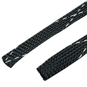 PANDUIT 50ft Braided Expandable Sleeving - Cable Sleeve - Black - 50 ft Length - 1 Pack