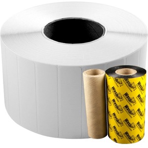 Wasp 4.0" x 6.0" TT labels, 12 rolls, 450 per roll, 5" OD