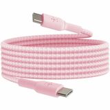 Belkin BoostCharge Braided USB-C to USB-C Cable - 6.56 ft USB-C Data Transfer Cable for Smartphone, Tablet, Notebook, AirPods Pro, iPad Air, iPad mini, iPad Pro, iPhone, MacBook Air, MacBook Pro, iPad, ... - First End: 1 x USB 2.0 Type C - Male - Second End: 1 x USB 2.0 Type C - Male - 480 Mbit/s - Pink