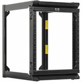 Eaton Tripp Lite Series SmartRack 12U Wall-Mount 2-Post Open Frame Rack, Hinged Front, Heavy Duty