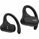 Belkin SoundForm ClearFit Earset - Stereo - True Wireless - Bluetooth - 30 ft - Behind-the-ear, Earbud - Binaural - Open - Noise Canceling - Black