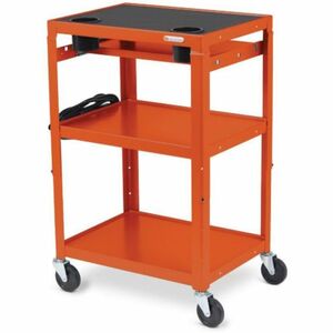 Bretford MIC Cart Mobile Teacher Cart - 4 Casters - Steel - 24" Width x 18" Depth x 42" Height - Tangerine