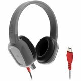 Brenthaven Headset - Stereo - USB Type C - Wired - Over-the-head, Over-the-ear - Binaural - Circumaural - 5 ft Cable - Uni-directional Microphone - Gray