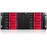 iStarUSA D Storm D-410-DE12 System Cabinet - Rack-mountable - Black, Red - Zinc-coated Steel - 4U - 12 x Bay - ATX, EATX, Micro ATX Motherboard Supported - 2 x Fan(s) Supported - 12 x External 3.5" Bay - 7x Slot(s) - 1 x USB(s)
