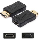 AddOn HDMI 1.1 Male to HDMI 1.1 Female Black Adapter For Resolution Up to 1920x1200 (WUXGA)