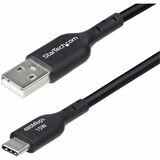 StarTech.com 6in (15cm) USB-A to USB-C Charging Cable, Charge & Sync, 3A, USB 2.0, TPE Jacket - Black USB Charging Cord