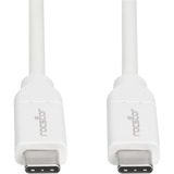 Rocstor Premium USB-C Charging Cable Up to 100W Power Delivery - USB-C Charging Cable 3m (10 ft) - USB-C to USB-C M/M - USB 3.1 Fast Charge & Sync - Type-C 2.0 to USB-C Laptop Charger Cable up to 100W PD - Heavy Duty & Durable - EMI Protection - First End: 1 x 24-pin Type-C Male - Second End: 1 x 24-pin Type-C Male Thunderbolt 3/4- For MacBook&reg;, MacBook Air&reg;, MacBook Pro&reg;, Chromebook&trade;, Microsoft&reg; Surface&reg;, Samsung&reg; Galaxy&reg; - Retail Box - White