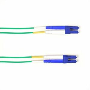 Black Box Fiber Optic Duplex Patch Network Cable - 65.60 ft Fiber Optic Network Cable for Network Device - First End: 2 x LC Network - Male - Second End: 2 x LC Network - Male - 1 Gbit/s - Patch Cable - OFNP - 9/125 &micro;m - Green - TAA Compliant