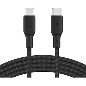 Belkin USB-C to USB-C Cable 100W - 9.80 ft USB-C Data Transfer Cable for MacBook, Chromebook, Notebook, iPad, USB Device, MacBook Pro, PC, AirPods Pro, iPad Air, iPad mini, iPad Pro, ... - First End: 1 x USB 2.0 Type C - Second End: 1 x USB 2.0 Type C - 480 Mbit/s - Shielding - Black - 1 Pack