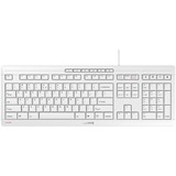 CHERRY STREAM Keyboard - Cable Connectivity - USB Interface - 104 Key(s) - Multimedia, Browser, Email, Calculator, Lock, Volume Down, Volume Up, Previous Track, Next Track, Play/Pause Hot Key(s) - English (US) - QWERTY Layout - Rubber Dome Keyswitch - Pale Gray