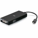 C2G USB-C® Multiport Adapter, 4-in-1 Video Adapter with HDMI®, DisplayPort™, DVI, and VGA - 4K 60Hz