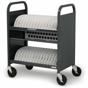 Bretford CUBE Transport Cart - TVCT30AC - 4 Casters - 5" Caster Size - Charcoal - For 30 Devices