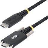 StarTech.com 6.6ft (2m) USB-C Charging Cable, Side Screw Locking, 240W (5A) PD EPR, Silicone Jacket w/Braid, Rugged USB 2.0 Cord, USB-IF