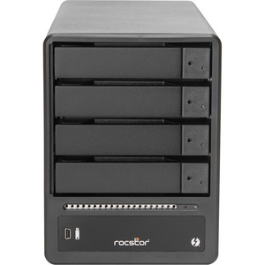 Rocstor ET34 DAS Storage System - 4 x HDD Supported - 32 TB Installed HDD Capacity - 4 x SSD Supported - 0 x SSD Installed - Serial ATA/600 Controller - RAID Supported - 0, 1, 5, 10, JBOD RAID Levels - 4 x Total Bays - 4 x 2.5"/3.5" Bay - Desktop