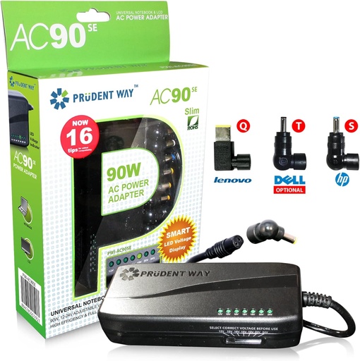 [18UniversalAC90] 90 Watt Universal AC Adapter for Notebooks - Prudent Way
