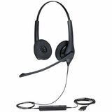 Jabra Biz 1500 Headset - Stereo - USB Type A - Wired - 32 Ohm - 20 Hz to 6.80 kHz - Over-the-head - Binaural - Supra-aural - 7.55 ft Cable - Noise Cancelling, Uni-directional Microphone - Noise Canceling - Black