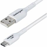 StarTech.com 10ft (3m) USB-A to USB-C Charging Cable, Charge & Sync, 3A, USB 2.0, TPE Jacket - White USB Charging Cord