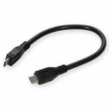 AddOn 1ft Micro-USB B 2.0 Male to USB A 2.0 Male Black Cable