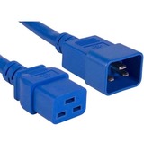 ENET C19 to C20 3ft Blue Power Cord Extension 250V 12 AWG 20A NEMA IEC-320 C19 to IEC-320 C20 Blue 3'