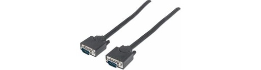 Manhattan SVGA HD15 Male to HD15 Male Monitor Cable, 10', Black