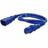 AddOn 3ft C13 Female to C14 Male 14AWG 100-250V at 15A Blue Power Cable