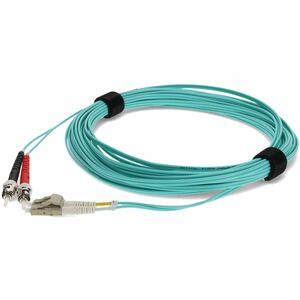 AddOn 1m ST to LC Aqua OM3 Duplex OFNR (Riser-Rated) Fiber Patch Cable