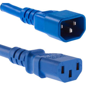 Unirise High End Data Center Rated Power Cord - 18 Gauge - 250 V AC / 10 A - Blue - 2 ft Cord Length - IEC 60320 C13 / IEC 60320 C14